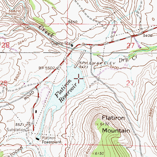 Topographic Map of Flatiron Dam, CO