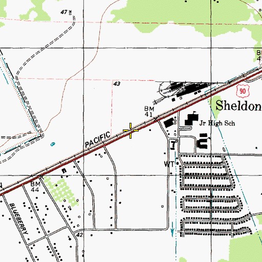Topographic Map of Sheldon Intermediate School, TX