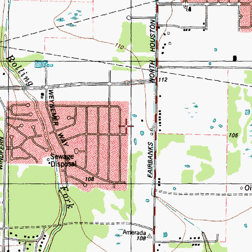 Topographic Map of Reed Elementary School, TX