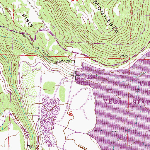 Topographic Map of Vega Dam, CO