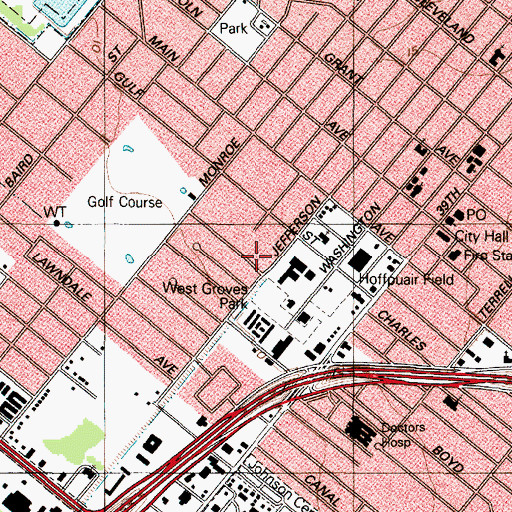 Topographic Map of Port Neches Pre School Center, TX