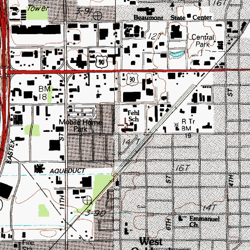 Topographic Map of Fehl Elementary School, TX