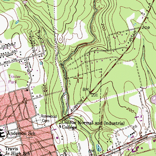 Topographic Map of Anderson Elementary School, TX