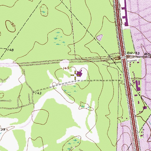 Topographic Map of Lamar Elementary School, TX