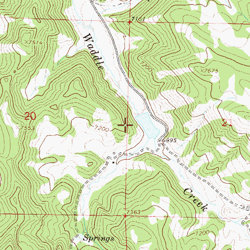 Topographic Map of Waddell Creek Dam, CO