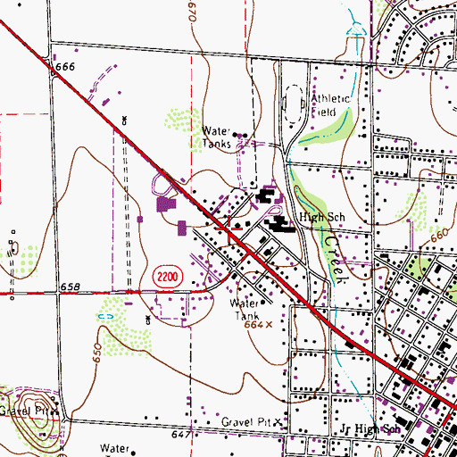 Topographic Map of John J Ciavarra Elementary School, TX