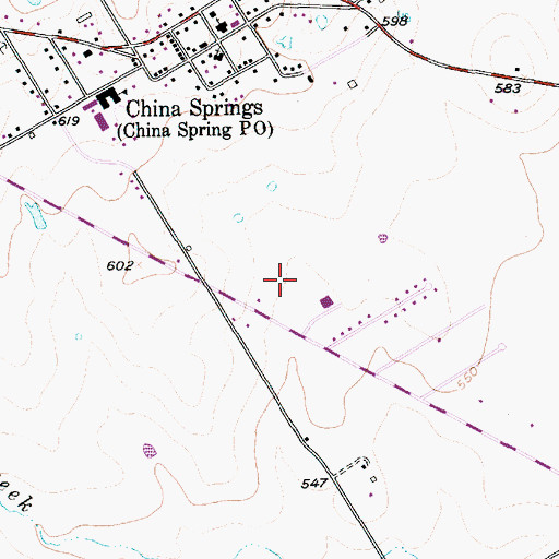 Topographic Map of China Spring Elementary School, TX