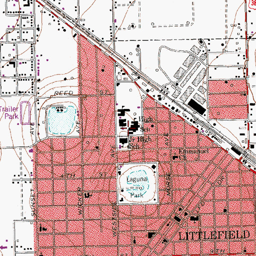 Topographic Map of Littlefield Junior High School, TX