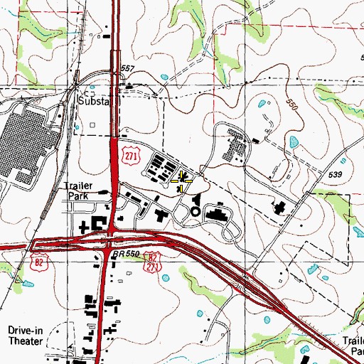 Topographic Map of Bailey Intermediate School, TX