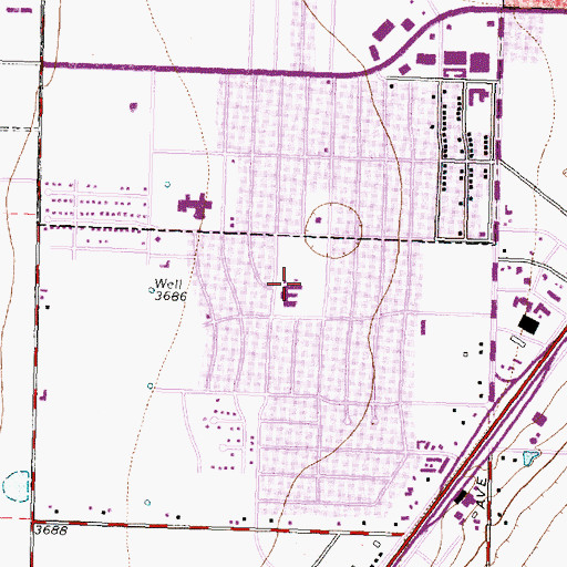 Topographic Map of Western Plateau Elementary, TX
