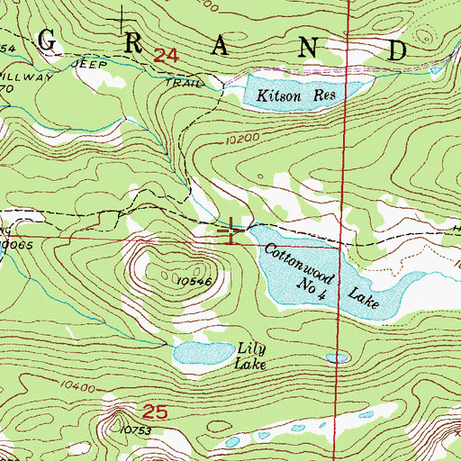 Topographic Map of Cottonwood Reservoir Number 4, CO