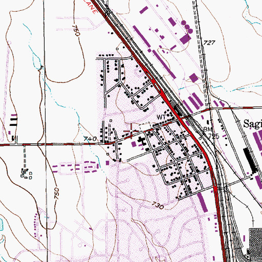 Topographic Map of Saginaw Elementary School, TX