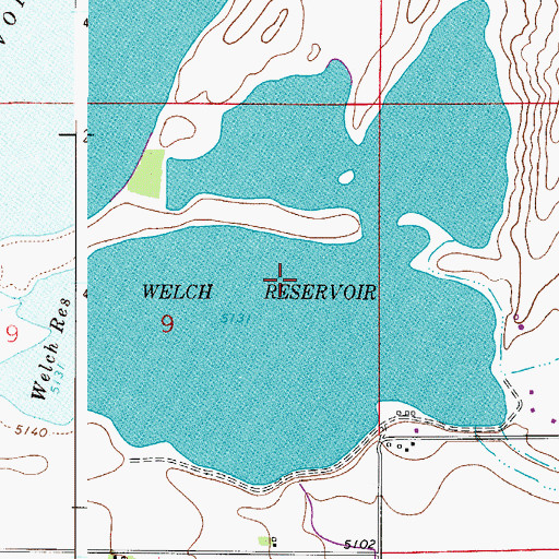 Topographic Map of Handy Reservoir, CO