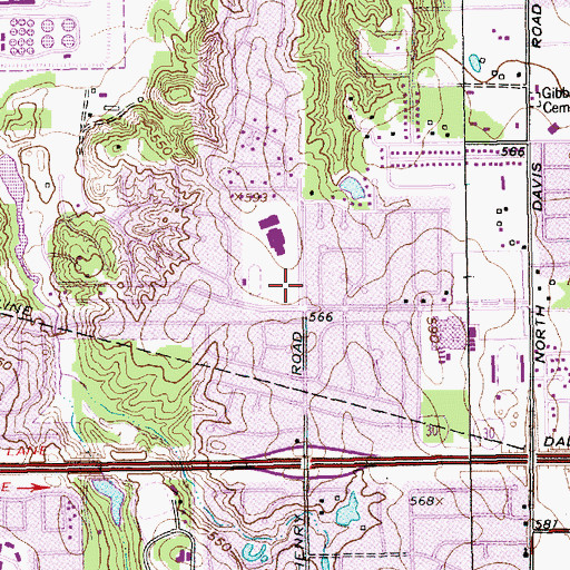 Topographic Map of Shackeleford Junior High School, TX