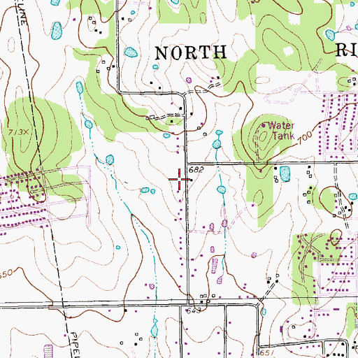 Topographic Map of North Ridge Middle School, TX