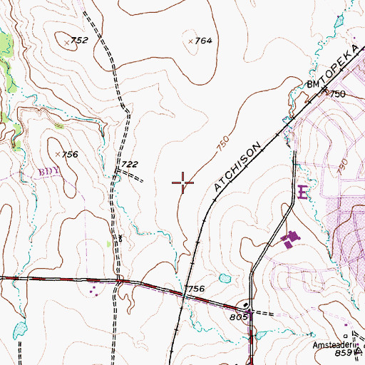 Topographic Map of Oakmont Elementary School, TX