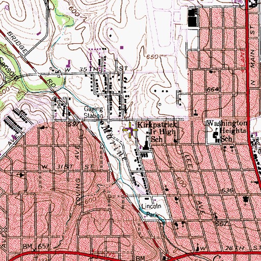 Topographic Map of Kirkpatrick Elementary School, TX