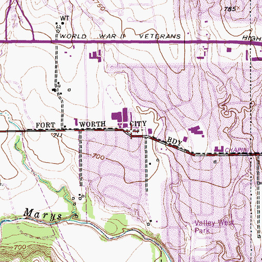 Topographic Map of Leonard Middle School, TX