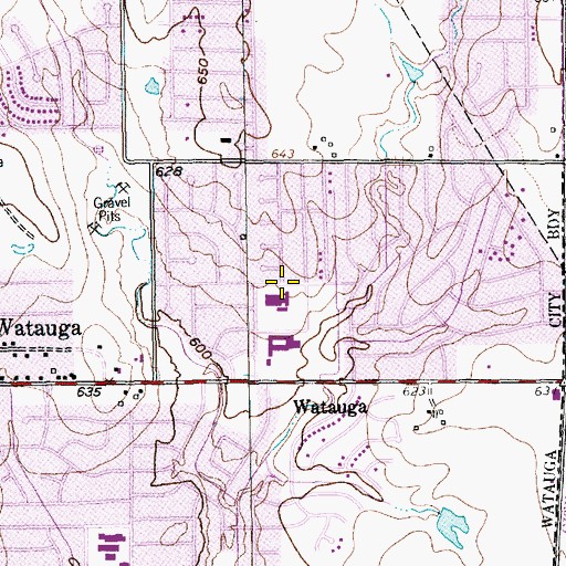 Topographic Map of Grace E Hardeman Elementary School, TX
