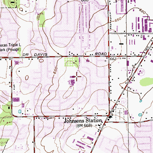 Topographic Map of Gunn Junior High School, TX