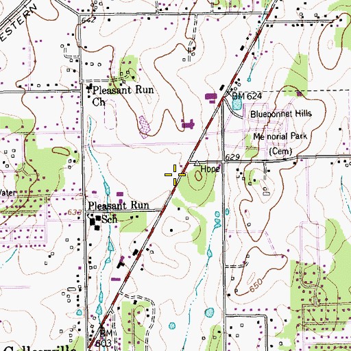 Topographic Map of Colleyville Elementary School, TX