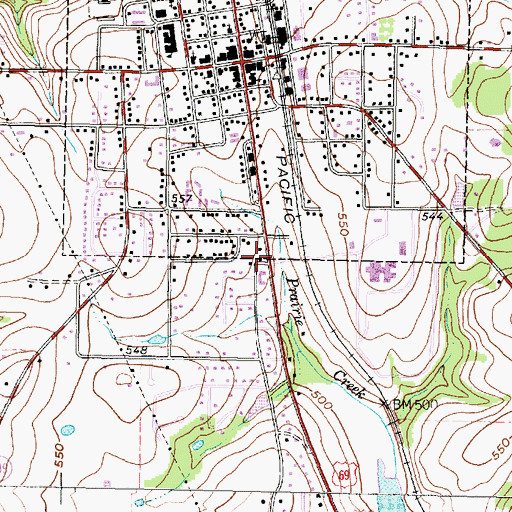 Topographic Map of Lindale Middle School, TX