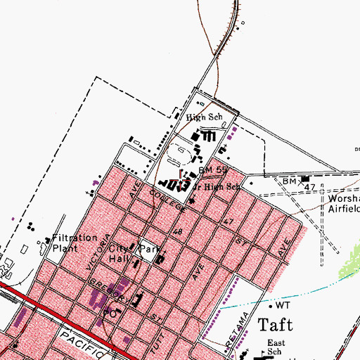 Topographic Map of Taft Junior High School, TX