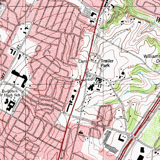 Topographic Map of Pleasant Hill Elementary School, TX