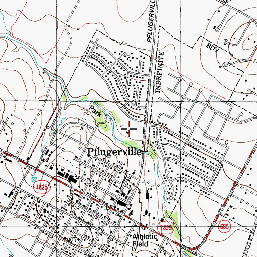 Topographic Map of Park Crest Middle School, TX