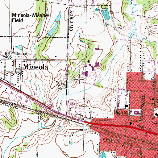 Topographic Map of Mineola Elementary School, TX