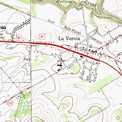 Topographic Map of La Vernia Middle School, TX
