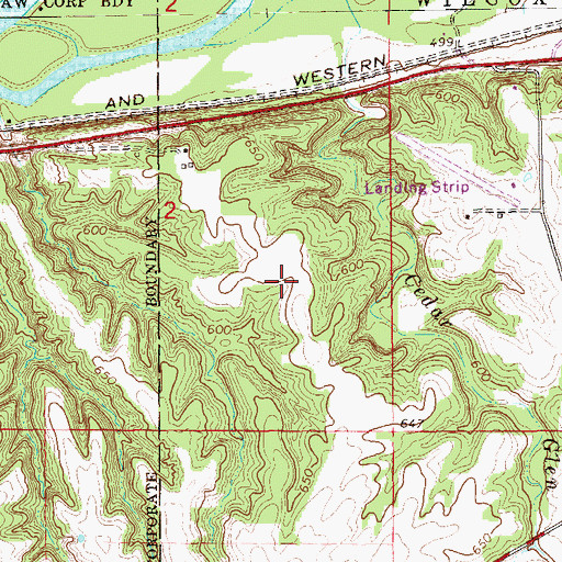 Topographic Map of Cedar Glen Nature Preserve, IL
