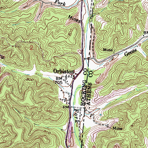 Topographic Map of Orbiston Post Office (historical), OH