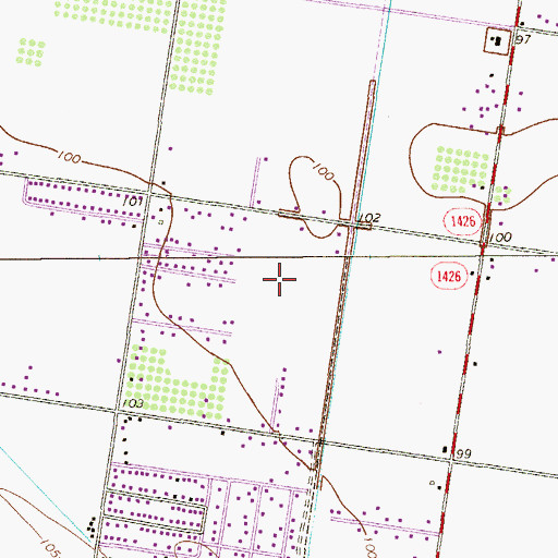 Topographic Map of Alberta Estates Number 2 Colonia, TX