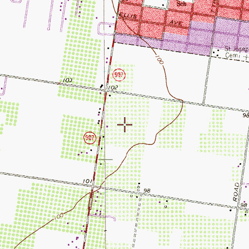 Topographic Map of Alamo Rose RV Resort Colonia, TX