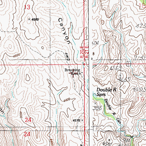 Topographic Map of Browning Ranch, AZ
