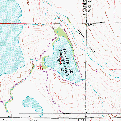 Topographic Map of Mountain Supply Reservoir Number 18, CO