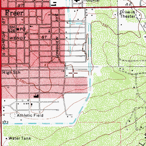 Topographic Map of George W Ward Addition Number 2 Colonia, TX