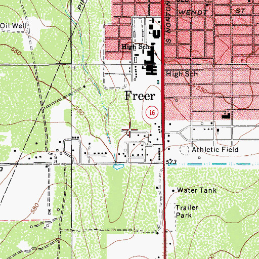 Topographic Map of Williamson Addition Colonia, TX