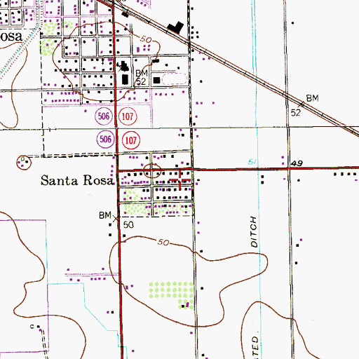 Topographic Map of Santa Rosa Number 14 Colonia, TX