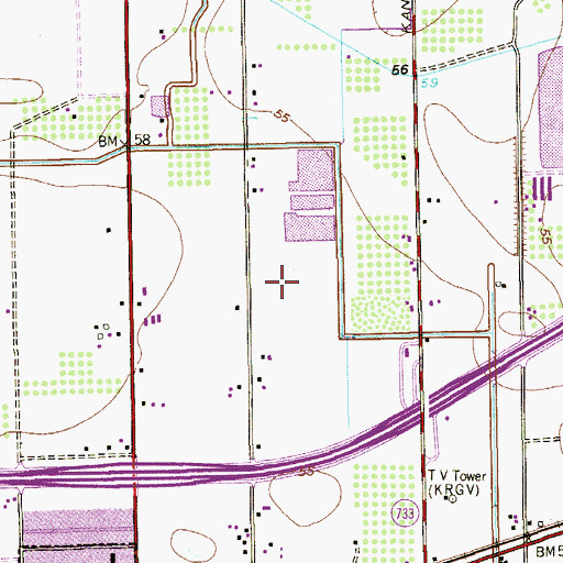 Topographic Map of Windsong Village Colonia, TX