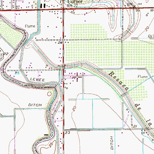 Topographic Map of Harris Tract Colonia, TX