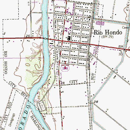 Topographic Map of Lopez Colonia, TX