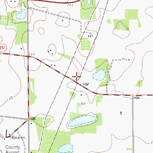 Topographic Map of Airport Road Addition Colonia, TX