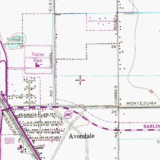 Topographic Map of Bonnaville Terrace Colonia, TX