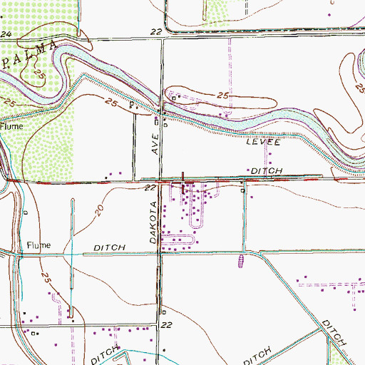 Topographic Map of Dockberry Estates Colonia, TX