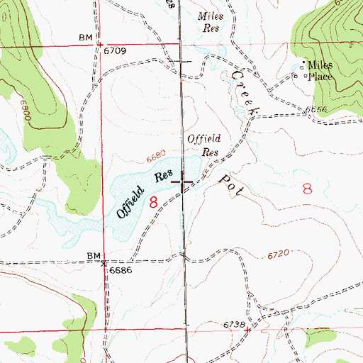 Topographic Map of Offield Dam, CO
