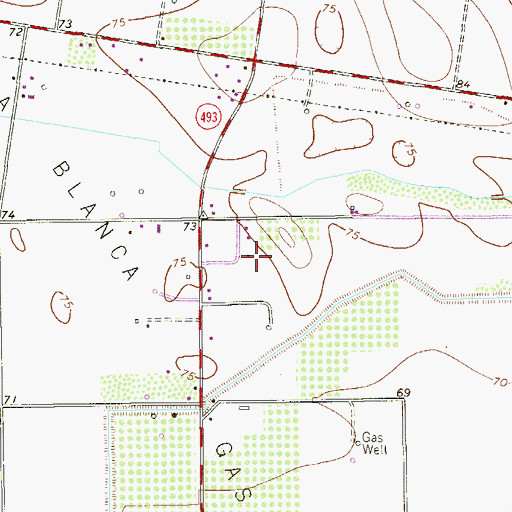 Topographic Map of Delta West Colonia, TX
