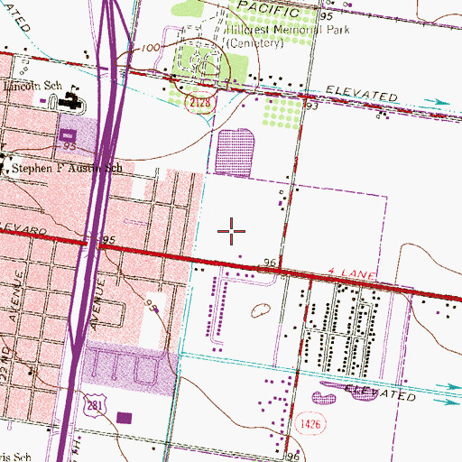 Topographic Map of Sunrise Estates Number 1 Colonia, TX