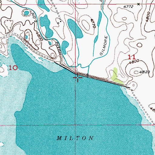 Topographic Map of Milton Lake Reservoir, CO
